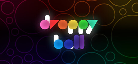 Colorful Droppy Ball logo on a dark background